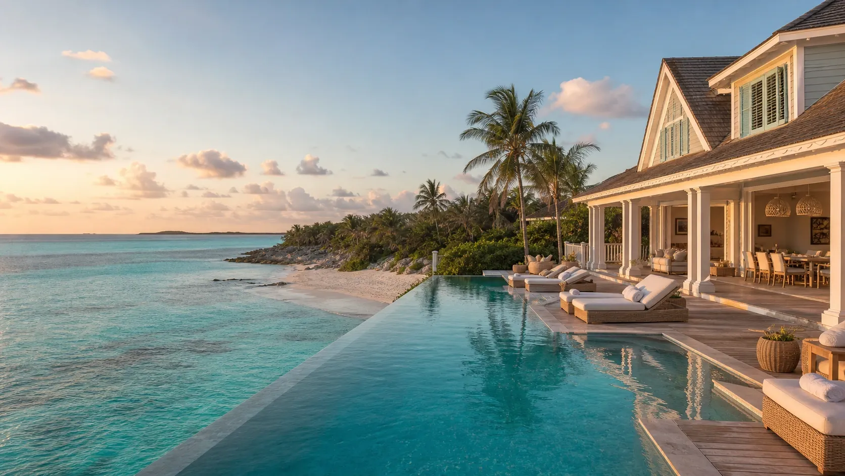 Exumas private island, hurricane-grade Bali furniture for the Bahamas