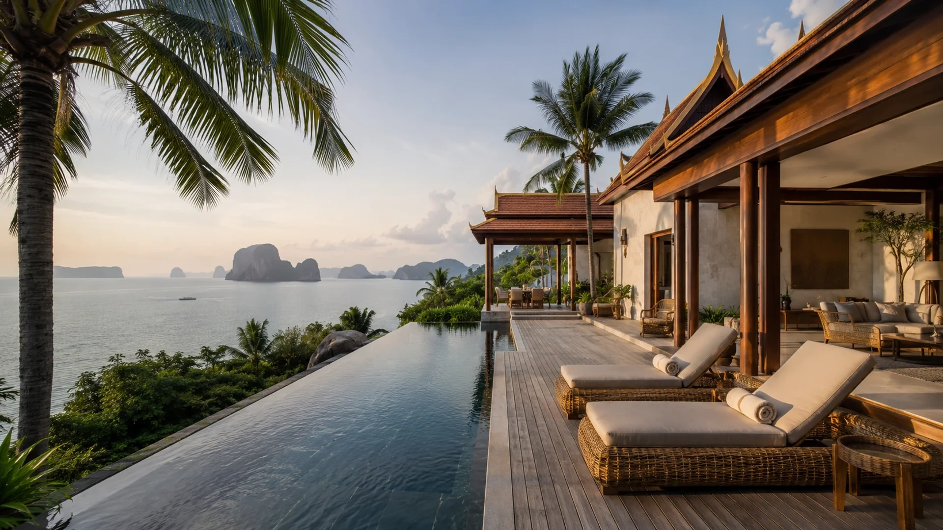 Phuket coastline at sunrise, Bali furniture delivery to Andaman Sea resorts under ASEAN free trade