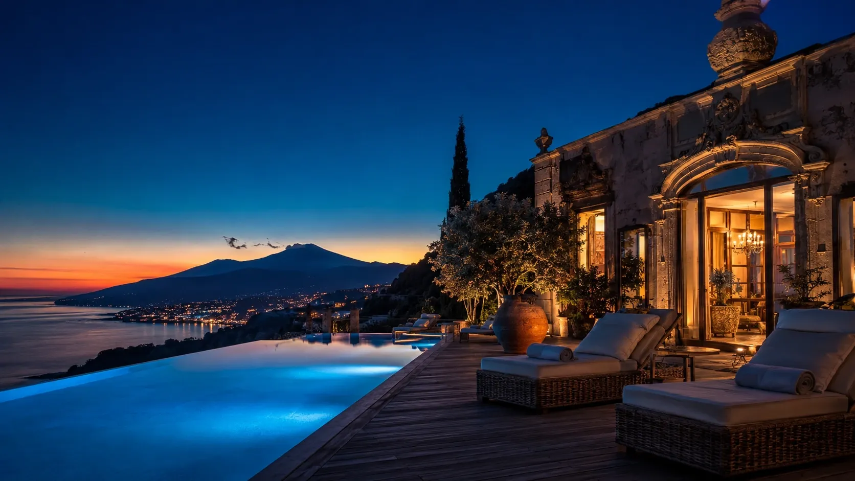 Taormina villa with Mount Etna, Bali furniture delivery to Sicily, EU GSP+ customs cleared