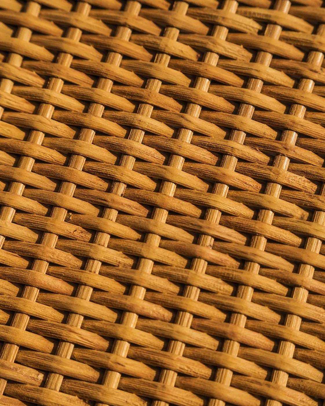 Natural rattan weaving from Kalimantan — core and peel rattan used for lounge chairs and hanging chairs