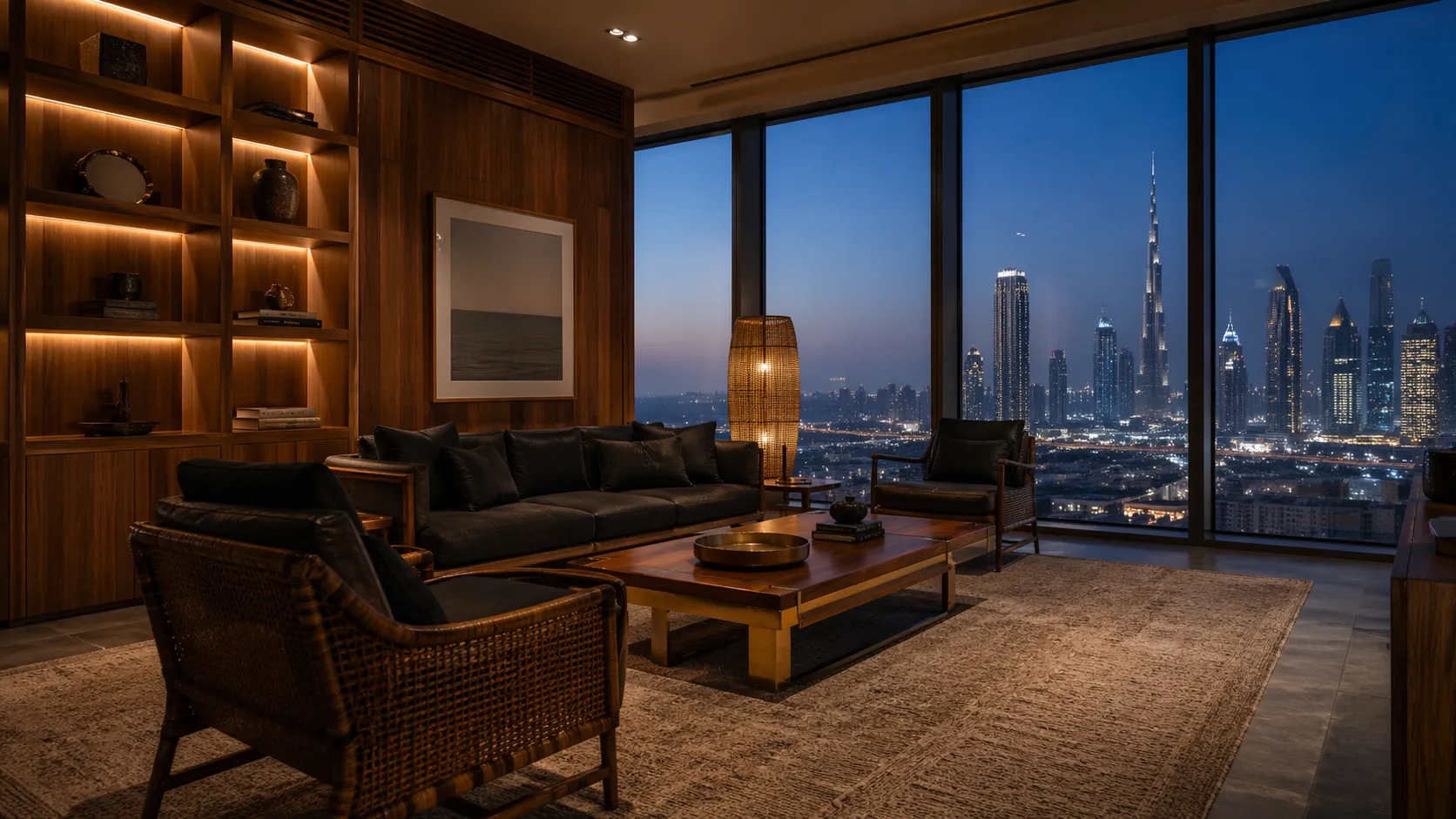 Private residence, Dubai — statement reclaimed teak and stone furniture
