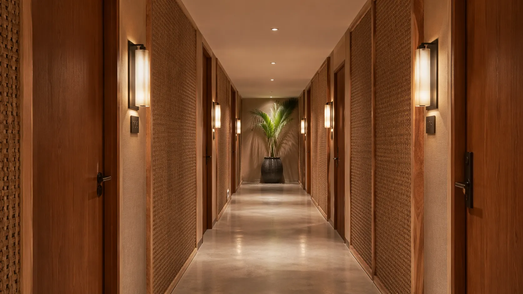 Boutique hotel bedroom — full FF&E from Bali, teak and rattan furniture delivered by container